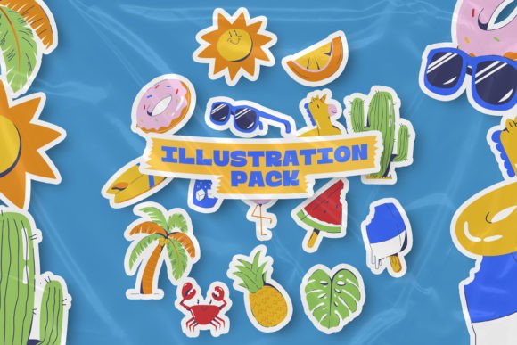 15 Summer Vibe Object Illustration Graphics Review