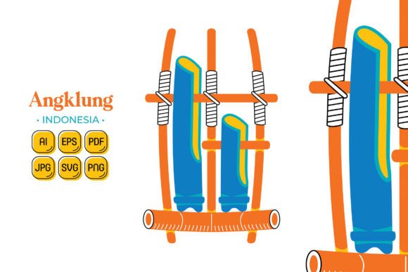 Angklung in Flat Design Style Graphics and Illustrations