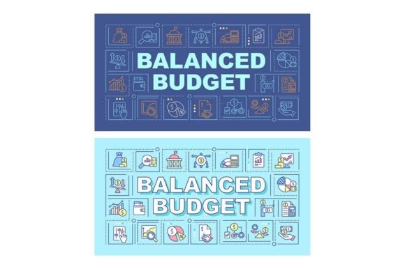 Balanced Budget Word Concept Svg Banners Graphics and Graphic Templates Review