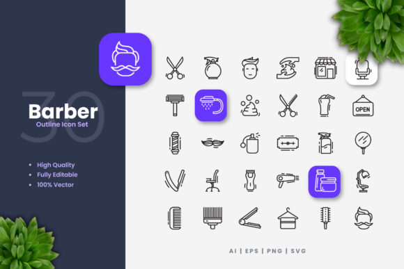 Barber Icons Graphics Review