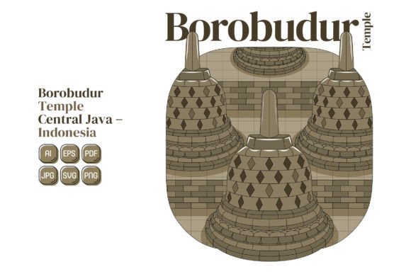 Borobudur Temple Vector Illustration Graphics and Illustrations Review