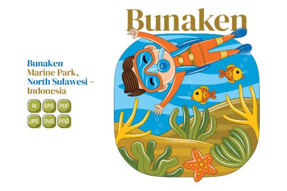 Bunaken Marine Park Vector Illustration Graphics and Illustrations Review