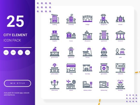 City Element Icon Pack: Modern Graphics and Icons for Brand Projects