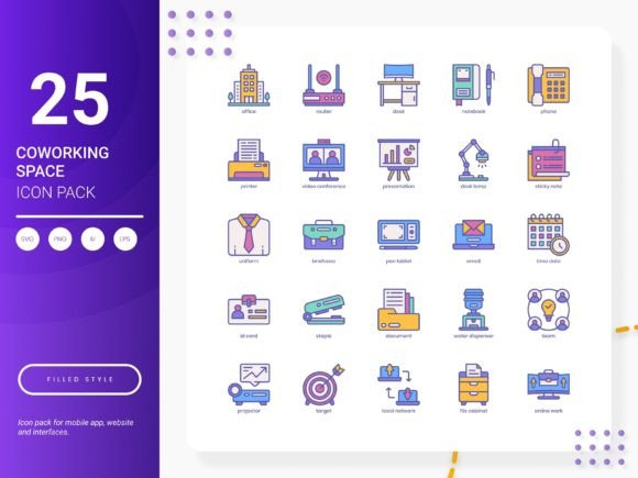 Coworking Space Icon Pack: Graphics and Icons for Modern Branding