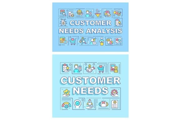 Customer Needs Word Concepts Banner Set Graphics