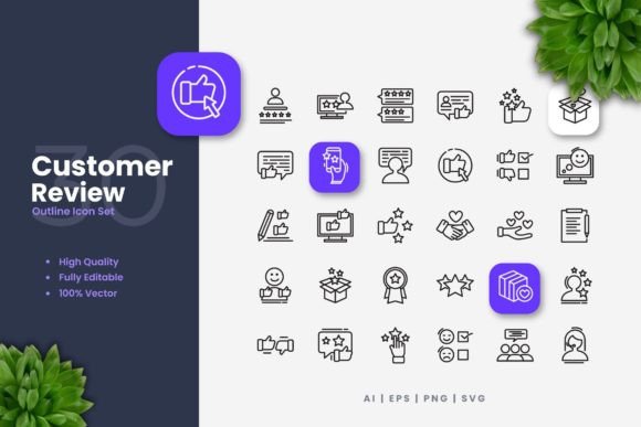 Customer Review Icons Graphics for Handmade Crafts