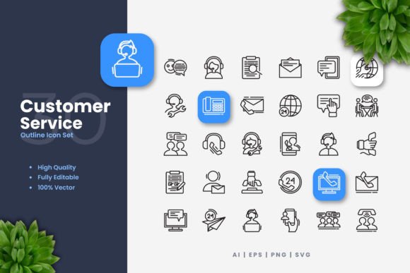 Customer Service Icons Graphics Review