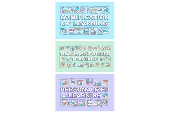 Education Trends Word Concepts Banners Graphics for Branding