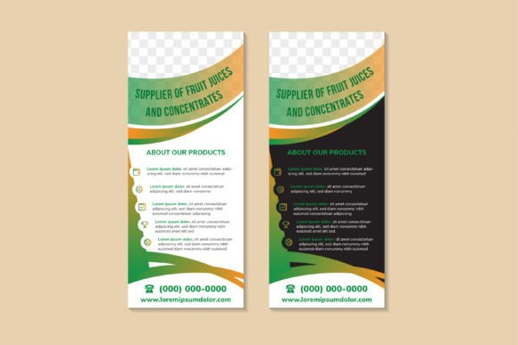 Fruit Juice Roll Up Banner Vertical Graphics and Print Templates