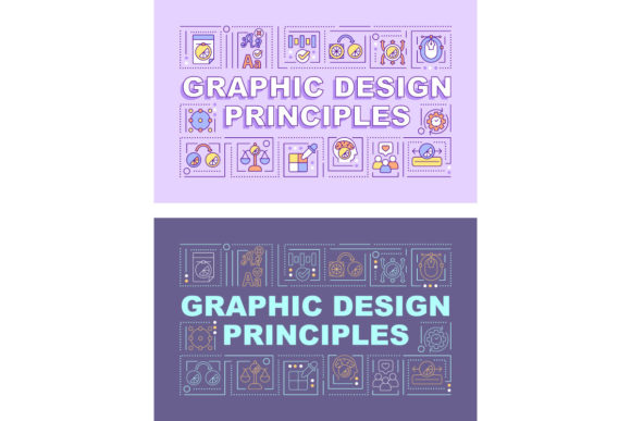 Graphic Design Principles Word Banners for Modern Graphics
