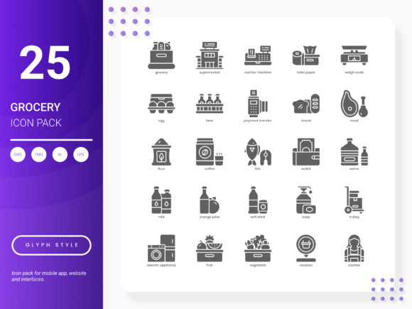 Grocery Icon Pack: Essential Graphics and Icons for Local Brand Identity