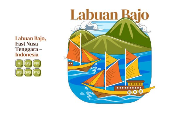 Labuan Bajo Vector Illustration Graphics and Illustrations Review