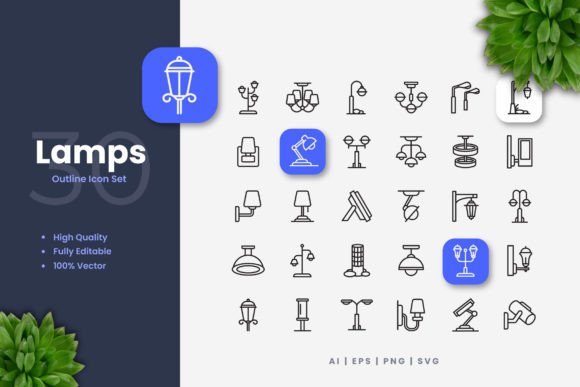 Lamps Icons Graphics Review for Sellers