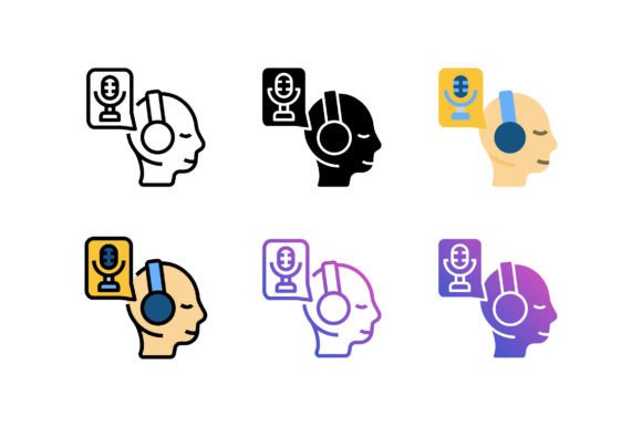 Listening Podcast Icon Graphics and Icons Review