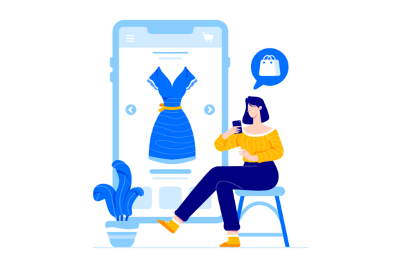 Online Shopping Vector Illustration Graphics