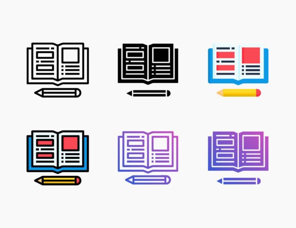 Open Book Icon Graphics and Icons Review