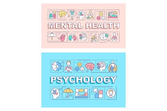 Psychology Word Concepts Banner Set Graphics and Graphic Templates