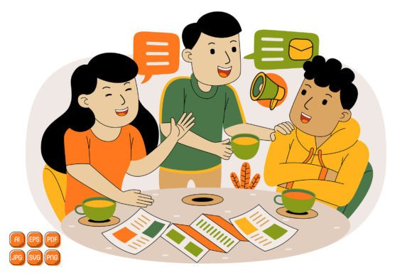 Teamwork Vector Illustration 06 Embroidery Review