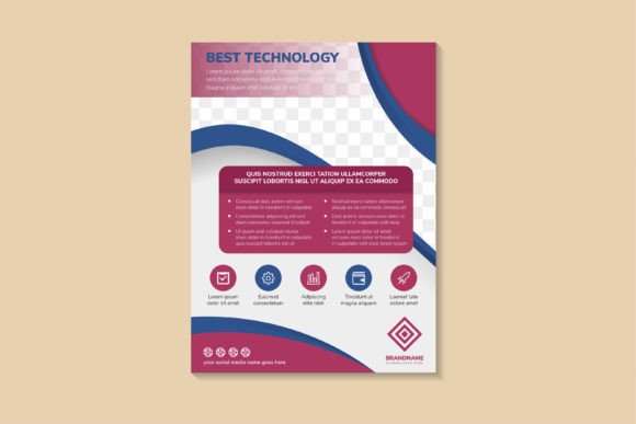 Technology Vertical Flyer Curve Graphics & Print Templates Review