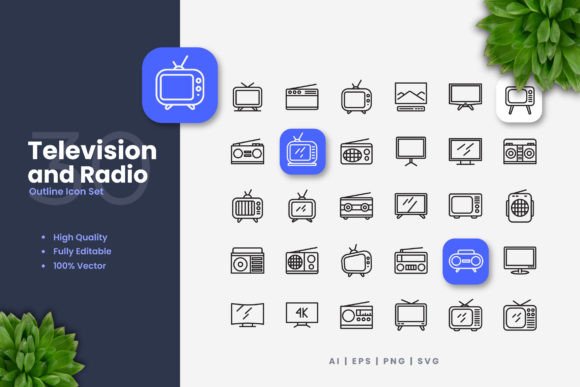 Television and Radio Icons Graphics Review