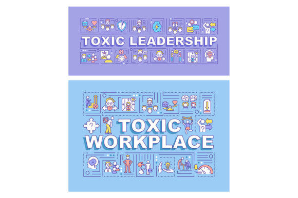 Toxic Workplace Word Concepts Banner Set Graphics and Graphic Templates