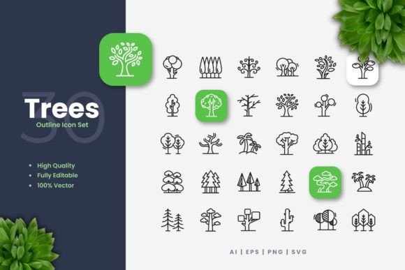 Trees Icons Graphics Review